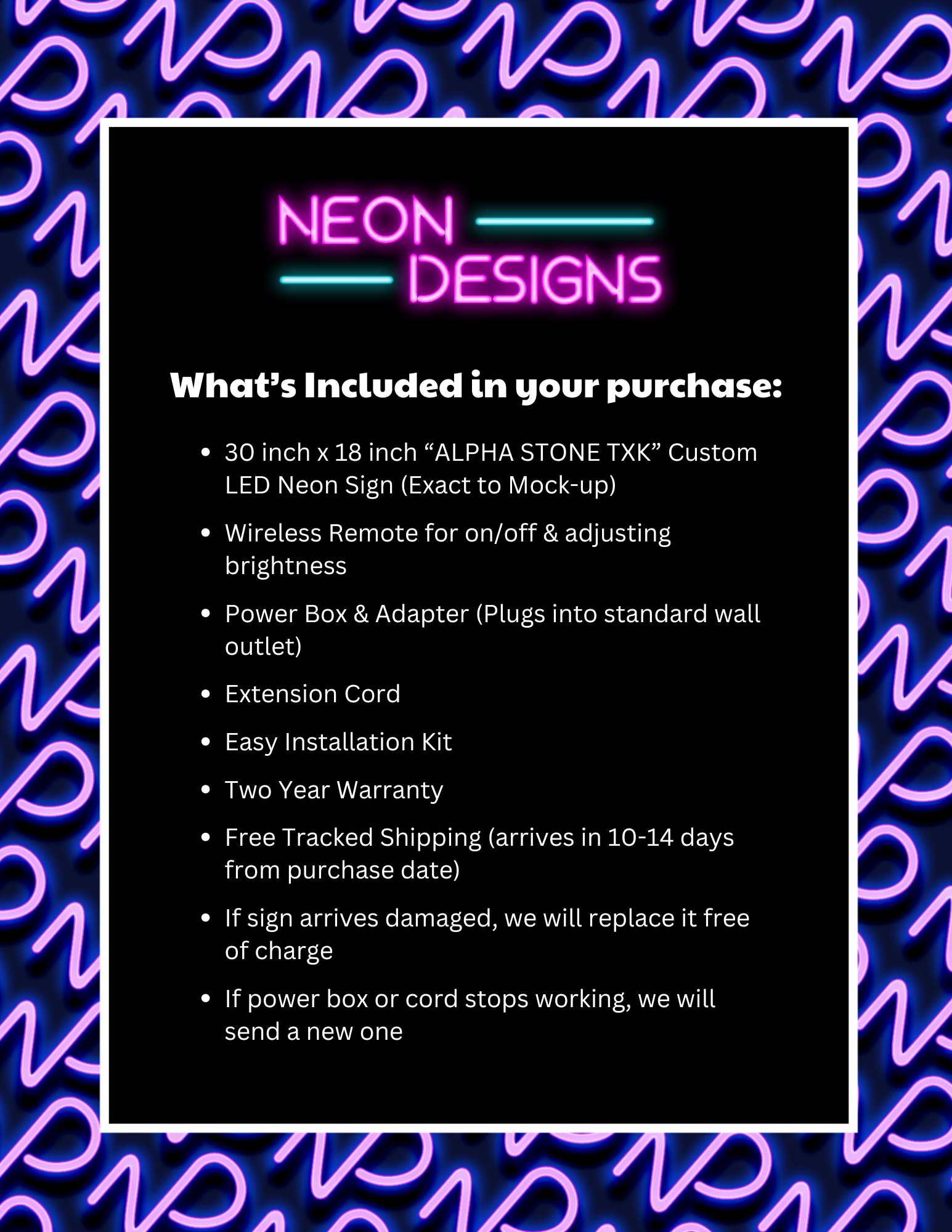 ALPHA STONE TXK - Premium Neon Artwork