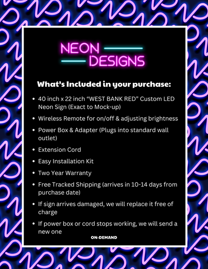 WESTBANKRED - Premium Neon Artwork
