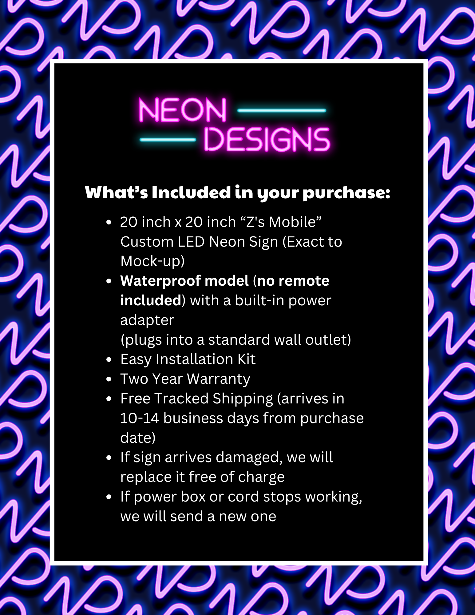 Z's Mobile - Premium Neon Artwork
