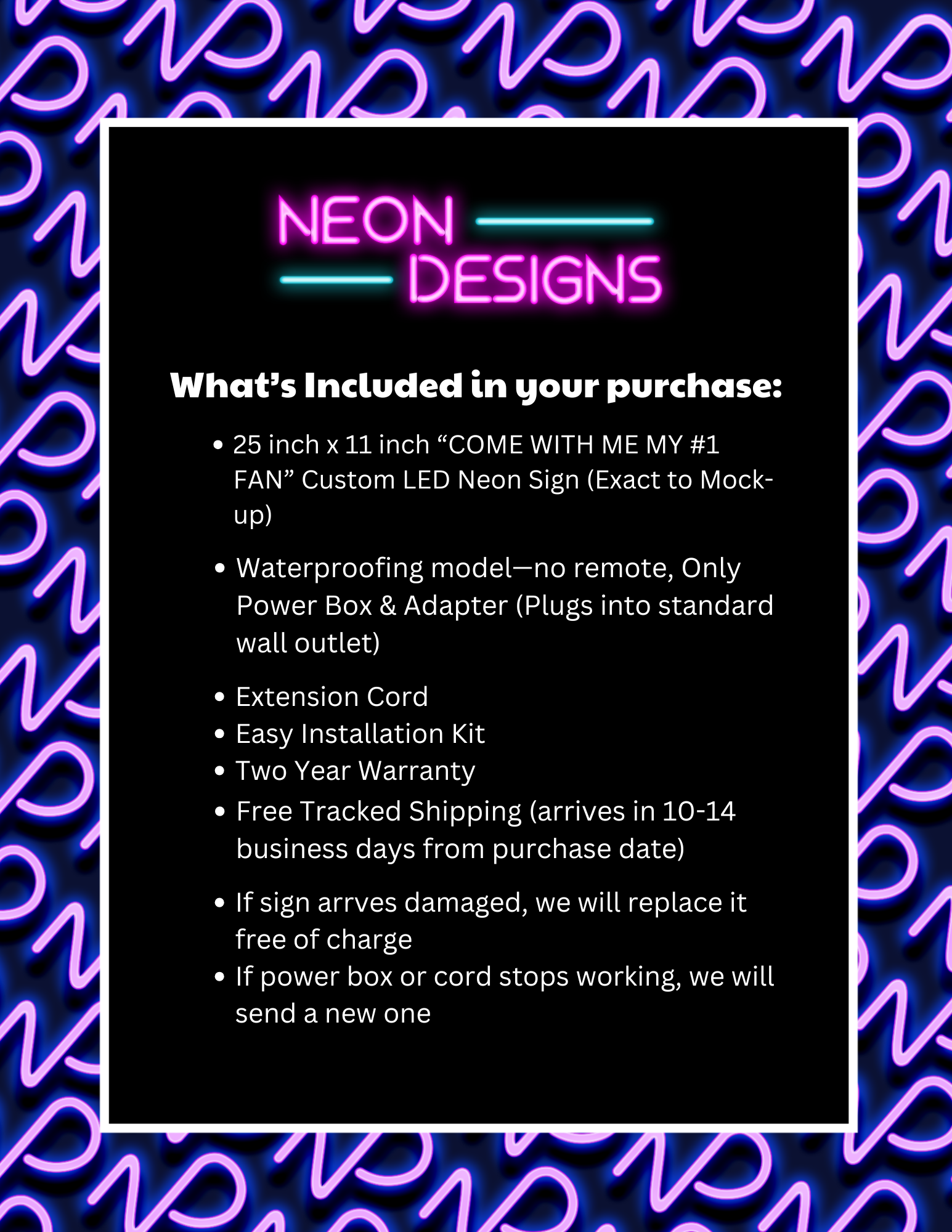 COME WITH ME MY #1 FAN - Premium Neon Artwork
