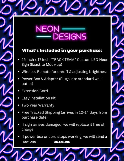 TRACK TEAM- Premium Neon Artwork