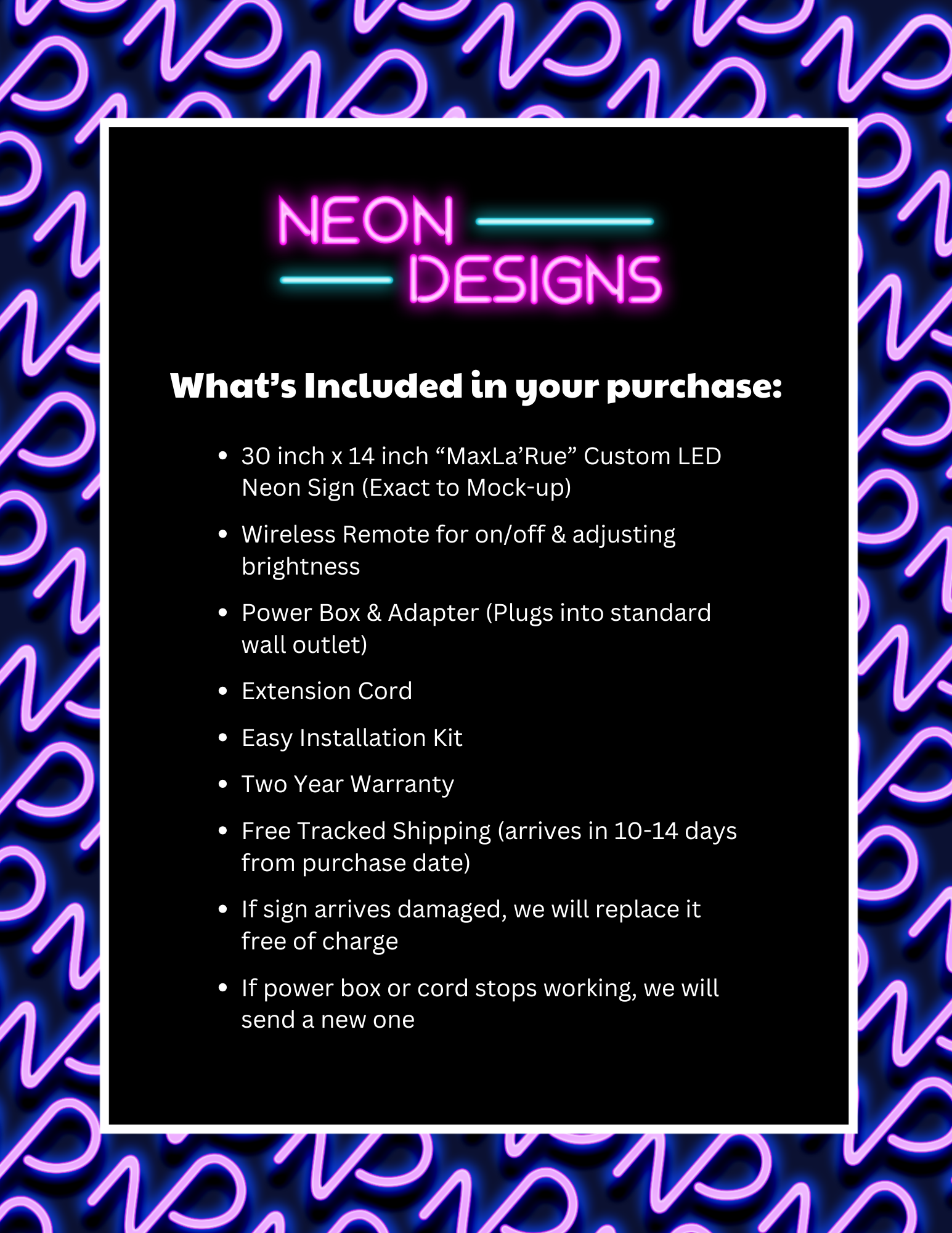 MaxLa’Rue - Premium Neon Artwork