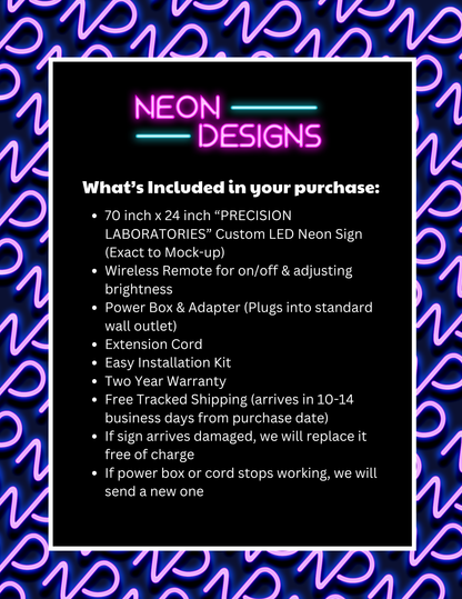 PRECISION LABORATORIES - Premium Neon Artwork