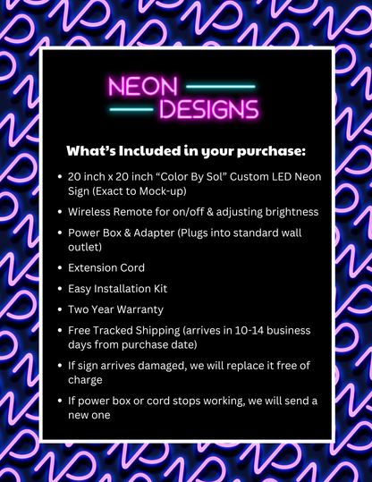 Color By Sol - Premium Neon Artwork