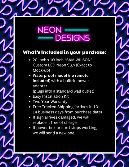 SAM WILSON - Premium Neon Artwork