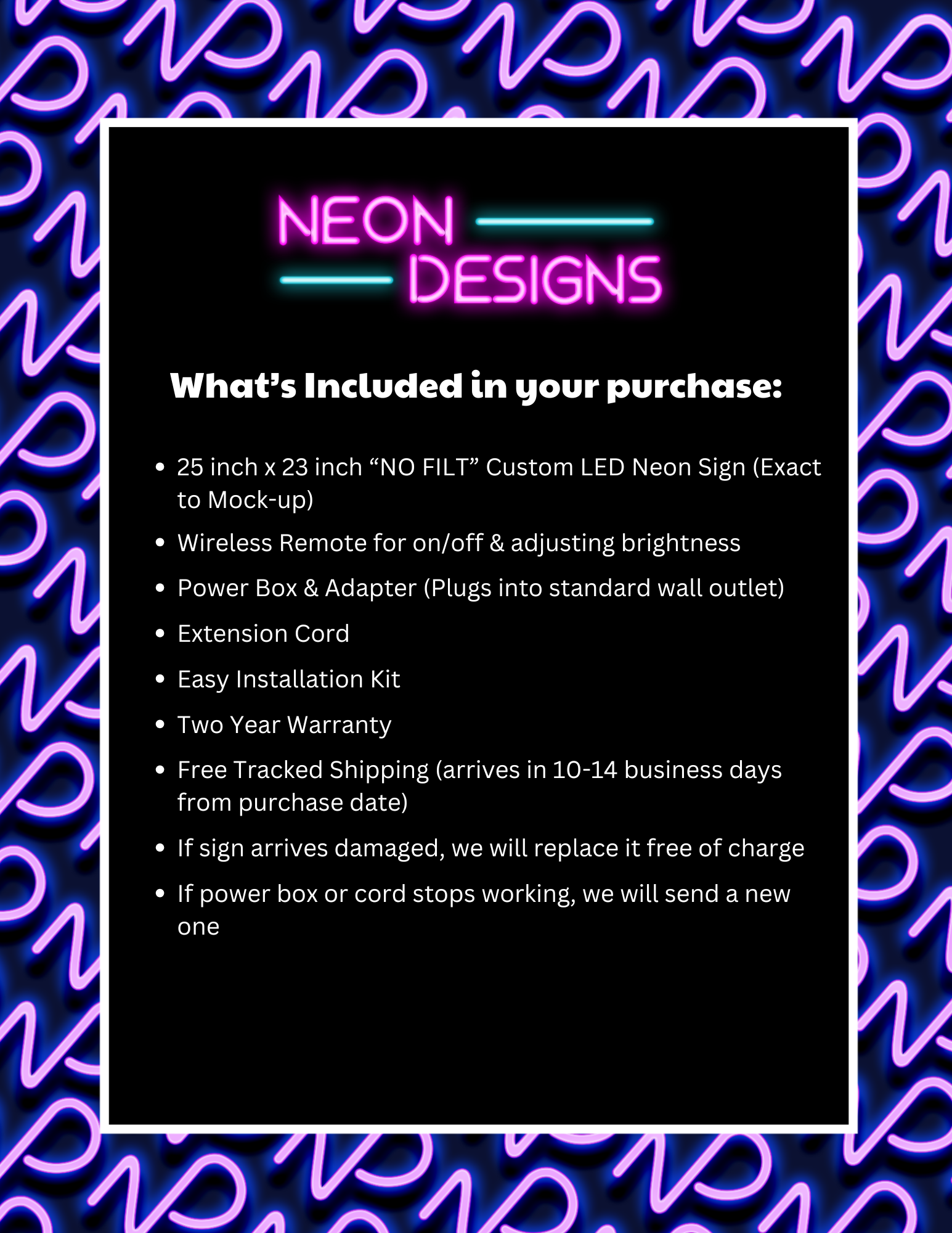 NO FILT - Premium Neon Artwork