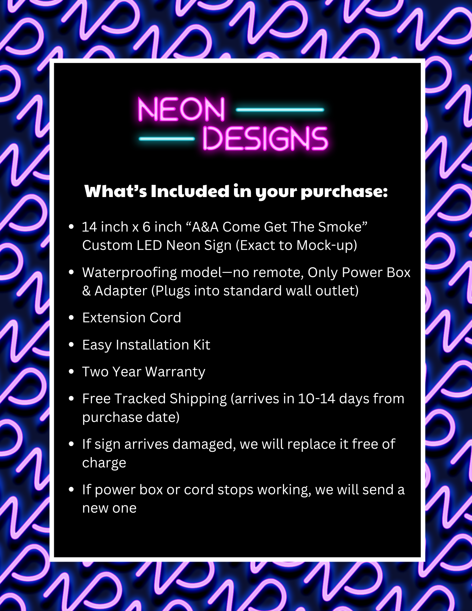 A&A Come Get The Smoke  - Premium Neon Artwork