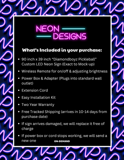 DIAMONDBOYZ PICKLEBALL (double-tubed version) - Premium Neon Artwork