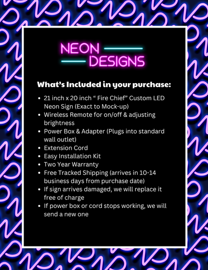 MERCER EMS & FIRE Fire Chief - Premium Neon Artwork