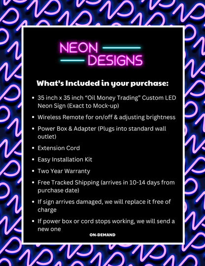 Oil Money Trading - Premium Neon Artwork