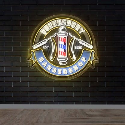 Queensbury Barbershop - Premium Neon Artwork