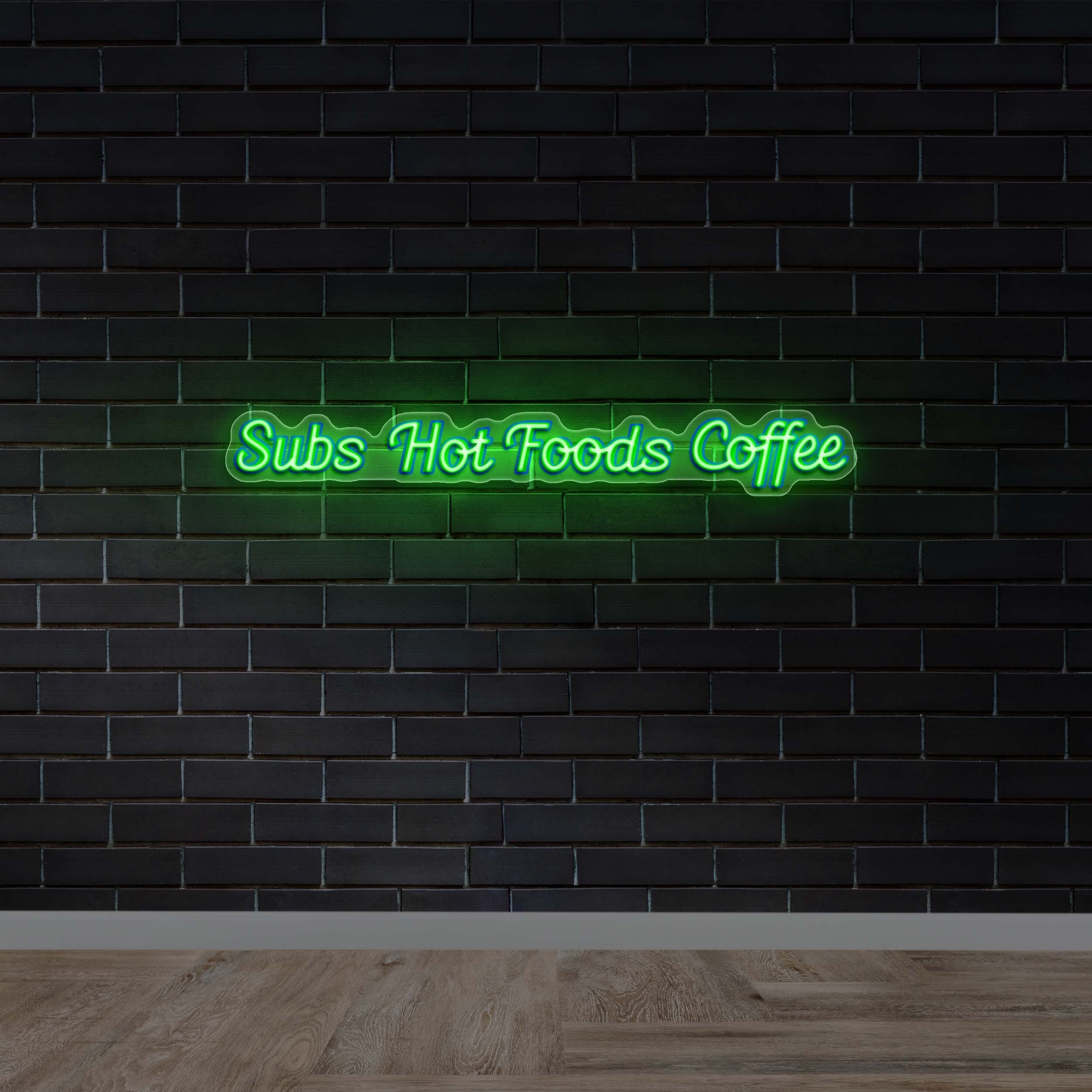 Subs Hot Foods Coffee - Premium Neon Artwork