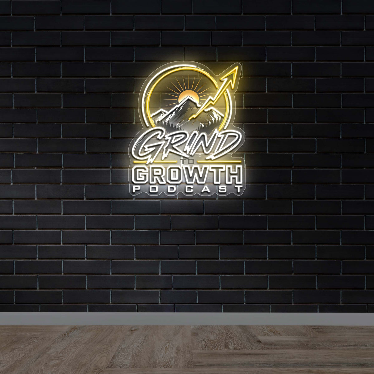 Grind to Growth Podcast - Premium Neon Artwork