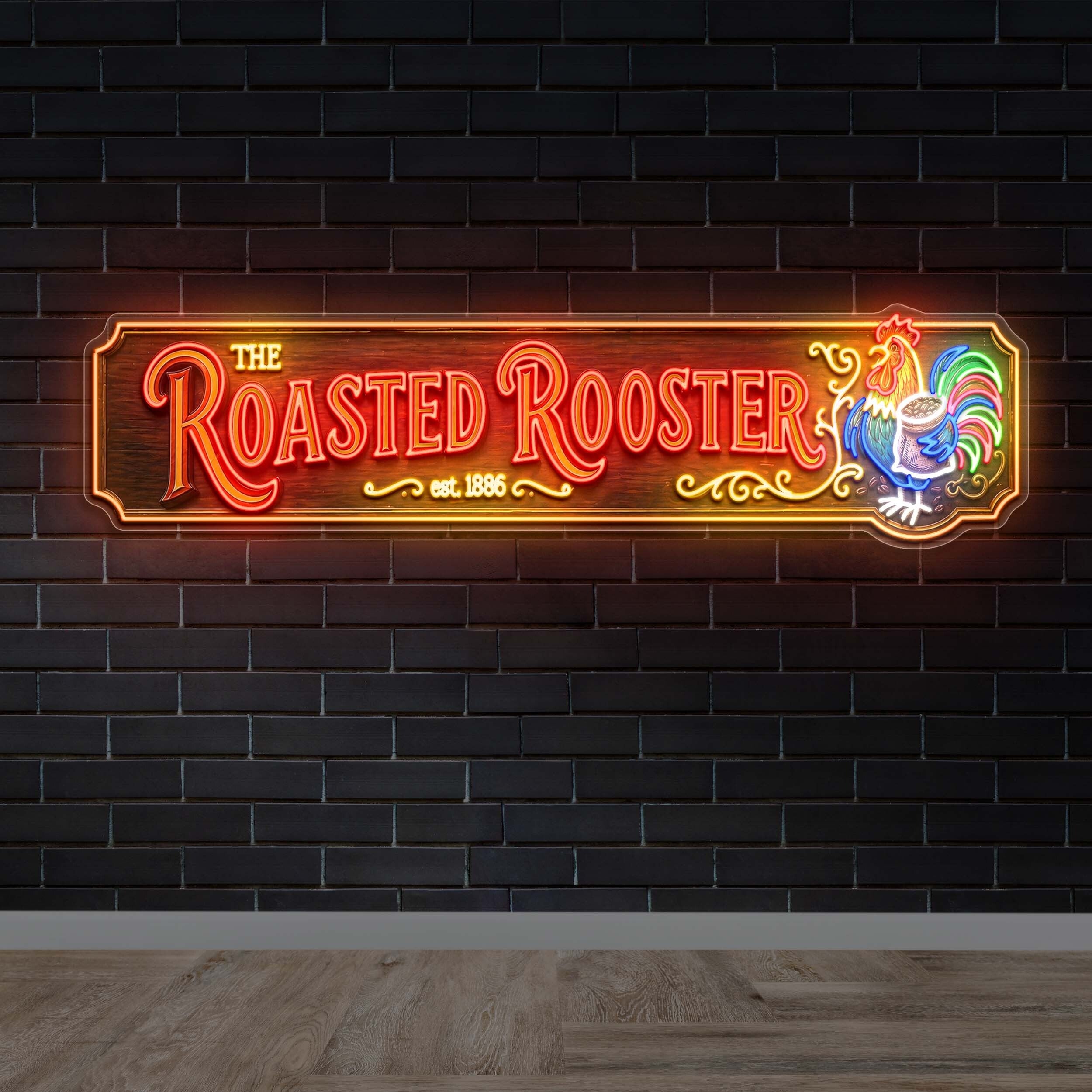 The Roasted Rooster - Premium Neon Artwork