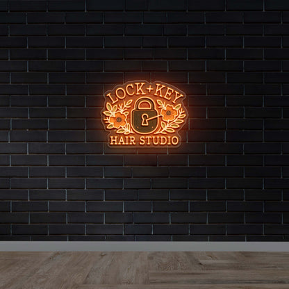 Lock + Key Hair Studio - Premium Neon Artwork