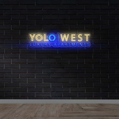 YOLO WEST Luxury Apartments - Premium Neon Artwork
