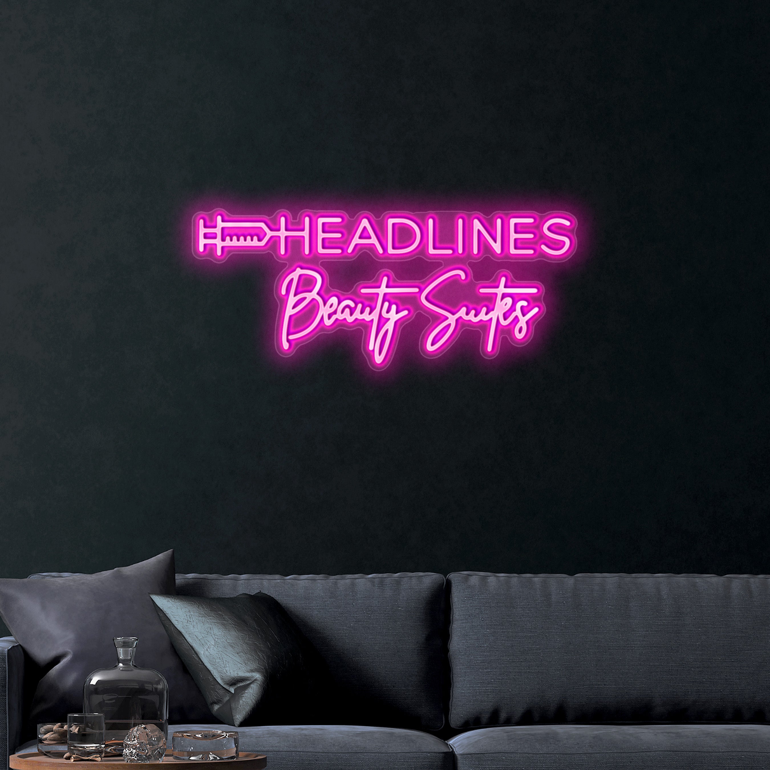 Headlines Beauty Suites – Premium Neon Artwork