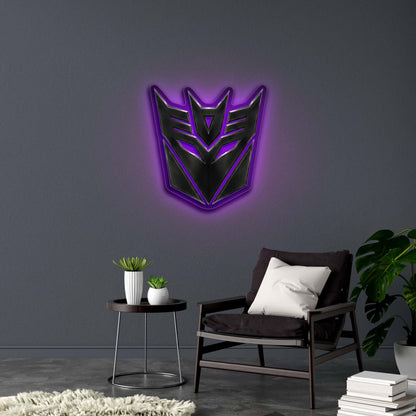 Decepticon Badge Neon Sign (double-backing, back-lit) - Premium Neon Artwork