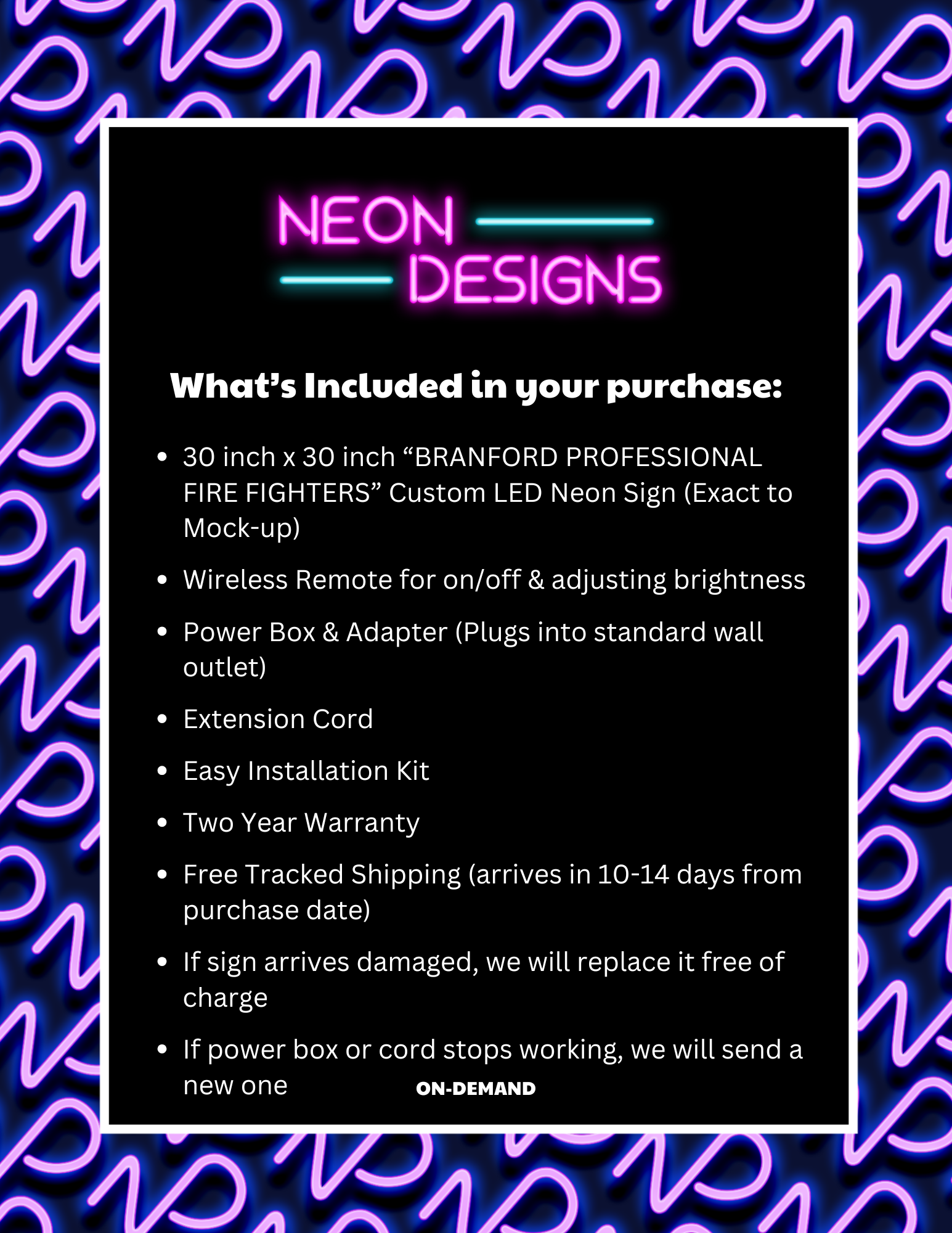 BRANFORD PROFESSIONAL FIRE FIGHTERS -  Premium Neon Artwork