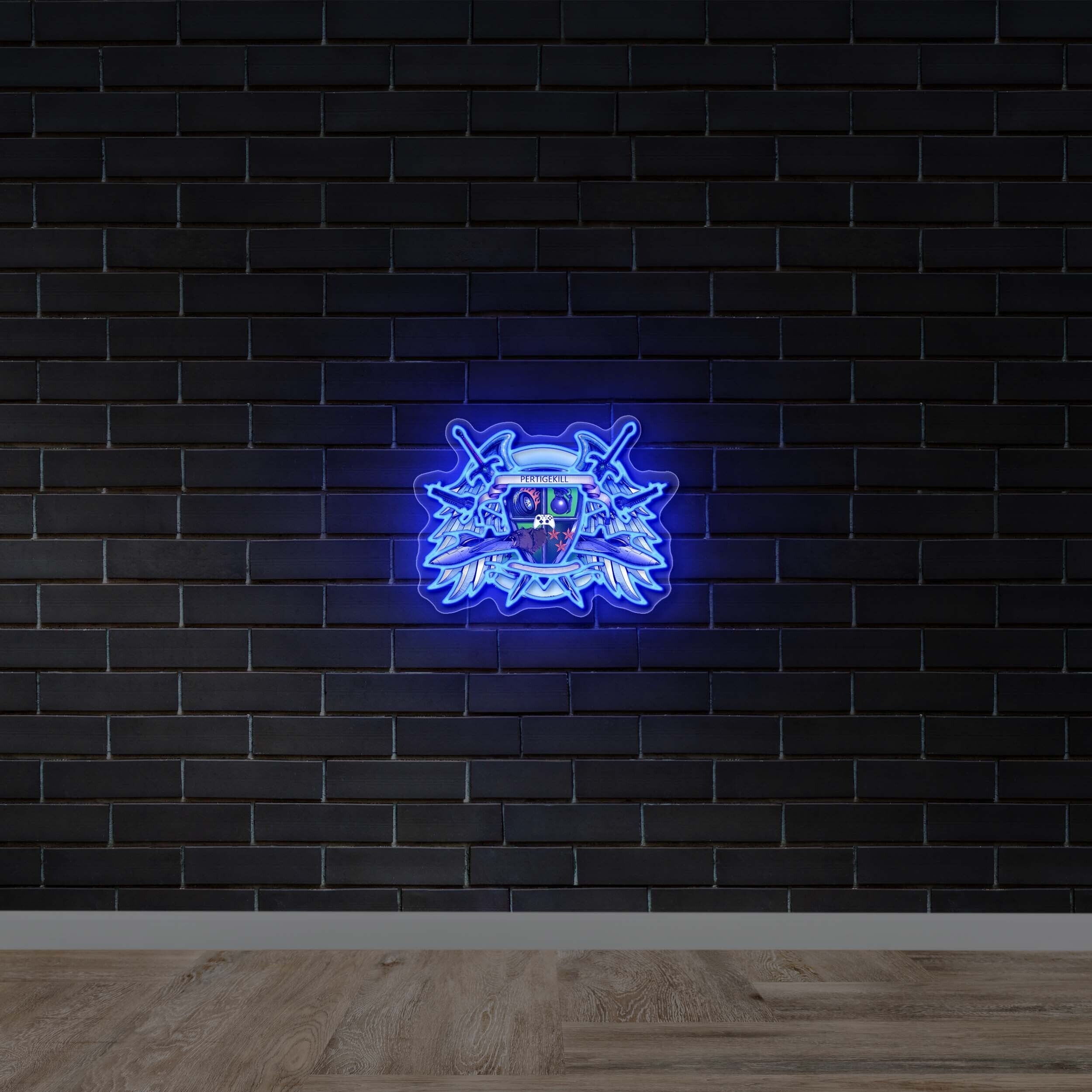 PERTIGRILL Gaming Logo - Premium Neon Artwork
