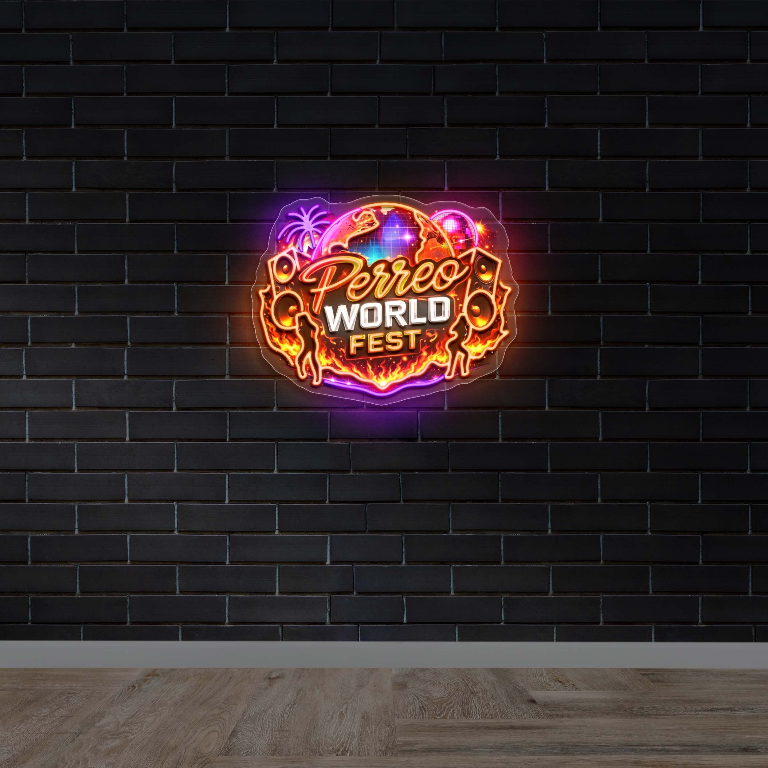 Perreo World Fest - Premium Neon Artwork