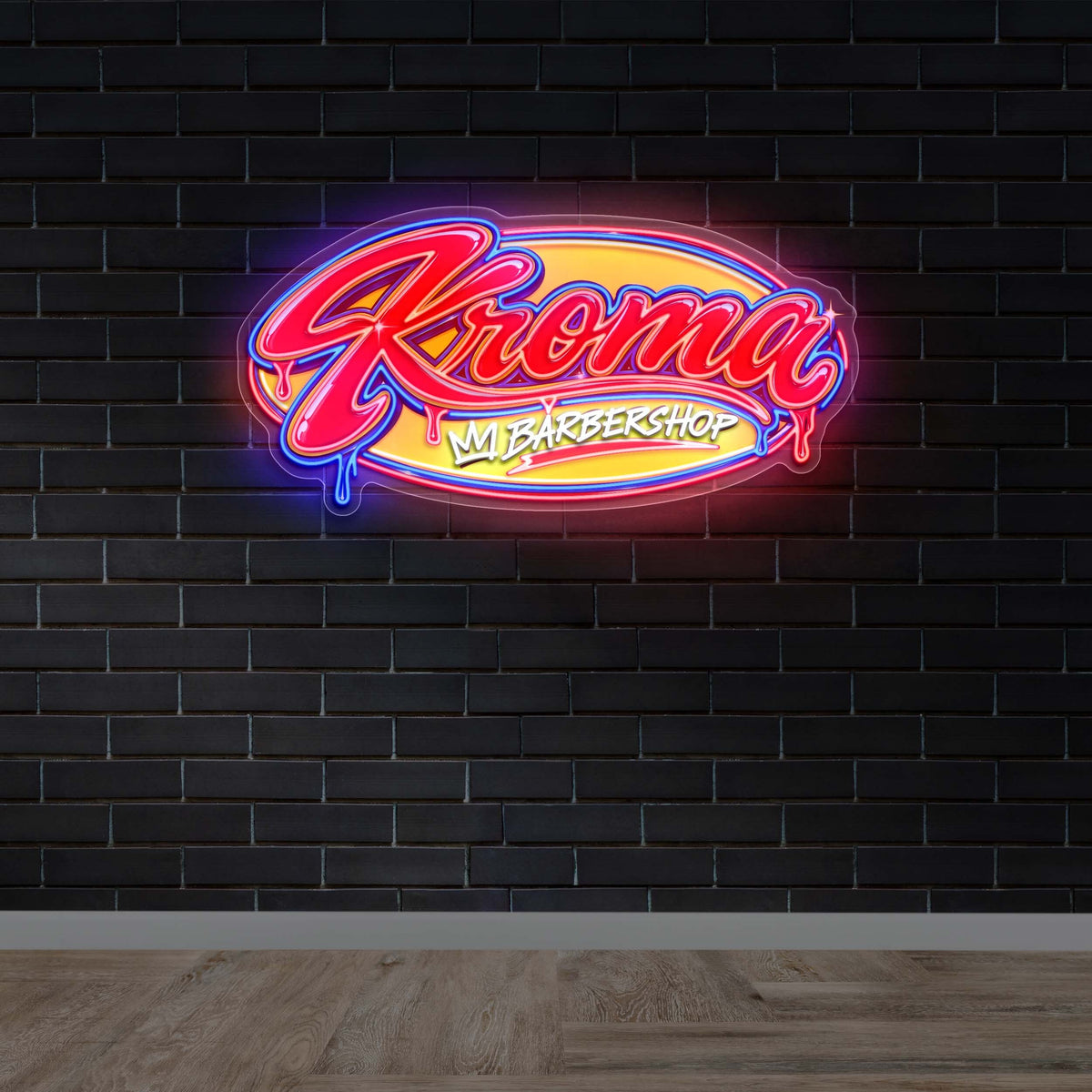 Kroma Barbershop - Premium Neon Artwork