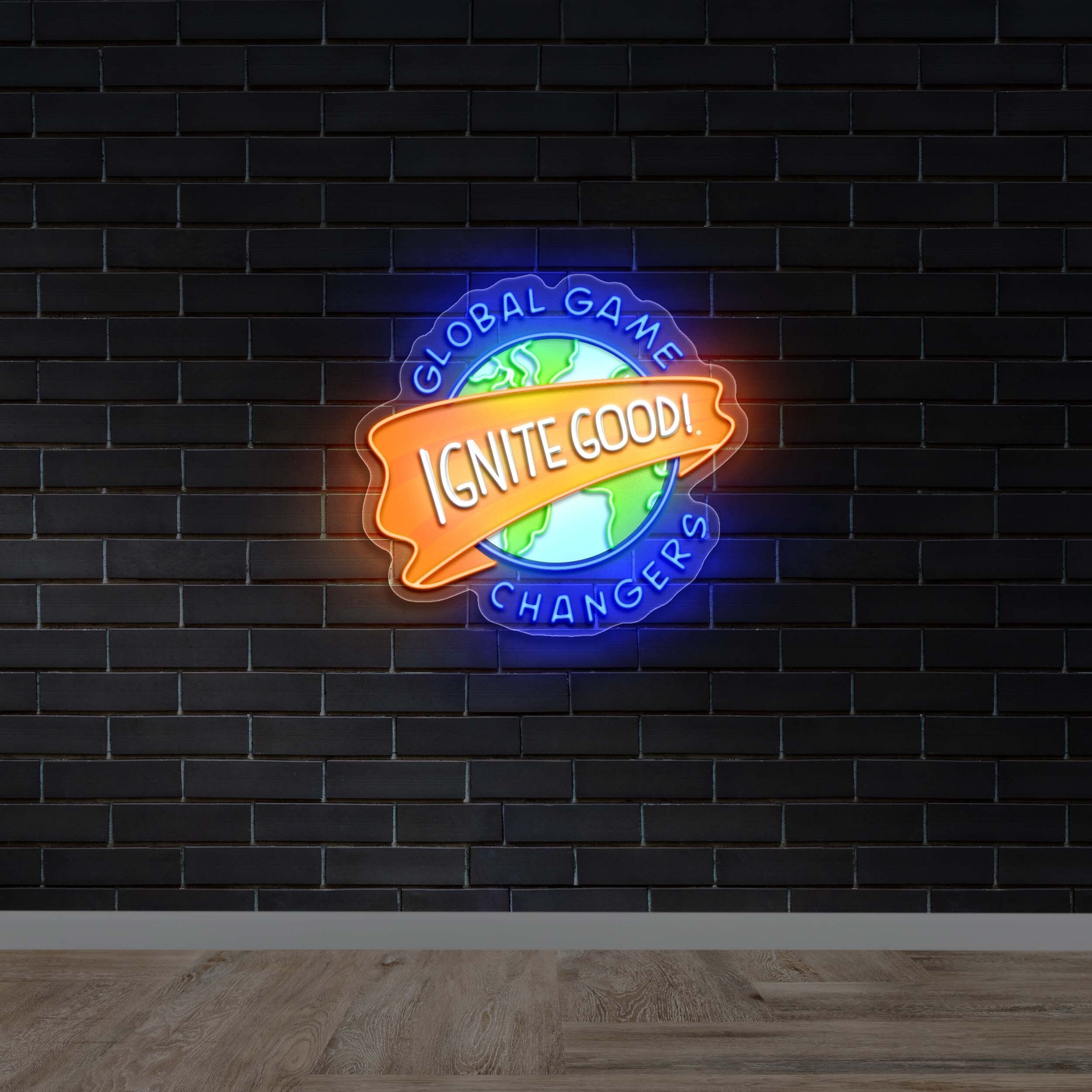 Global Game Changers Ignite Good! - Premium Neon Artwork