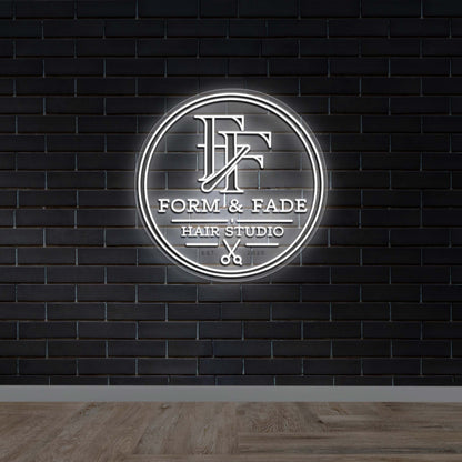 Form & Fade Hair Studio - Premium Neon Artwork