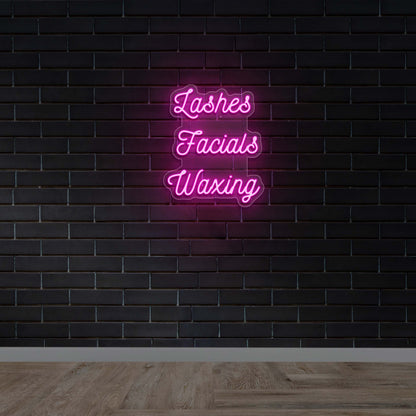 Lashes Facials Waxing - Premium Neon Artwork