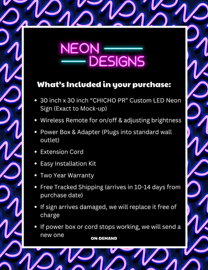 CHICHO PR - Premium Neon Artwork