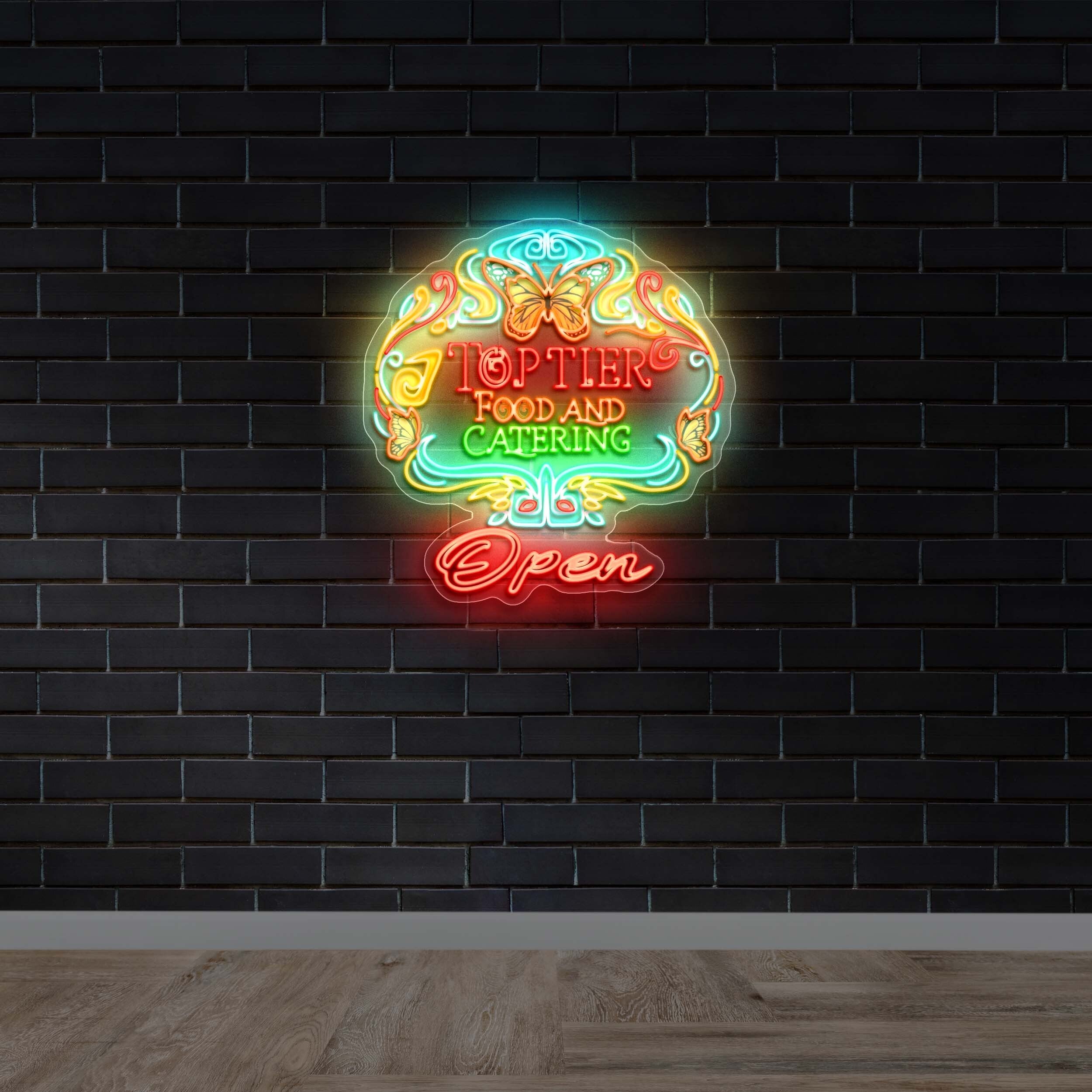 TOP TIER FOOD CATERING - Premium Neon Artwork