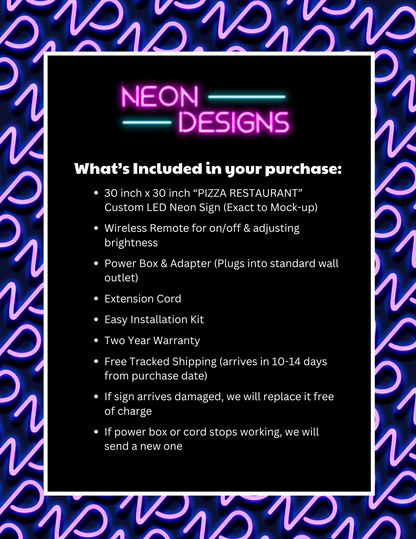 PIZZA RESTAURANT - Premium Neon Artwork