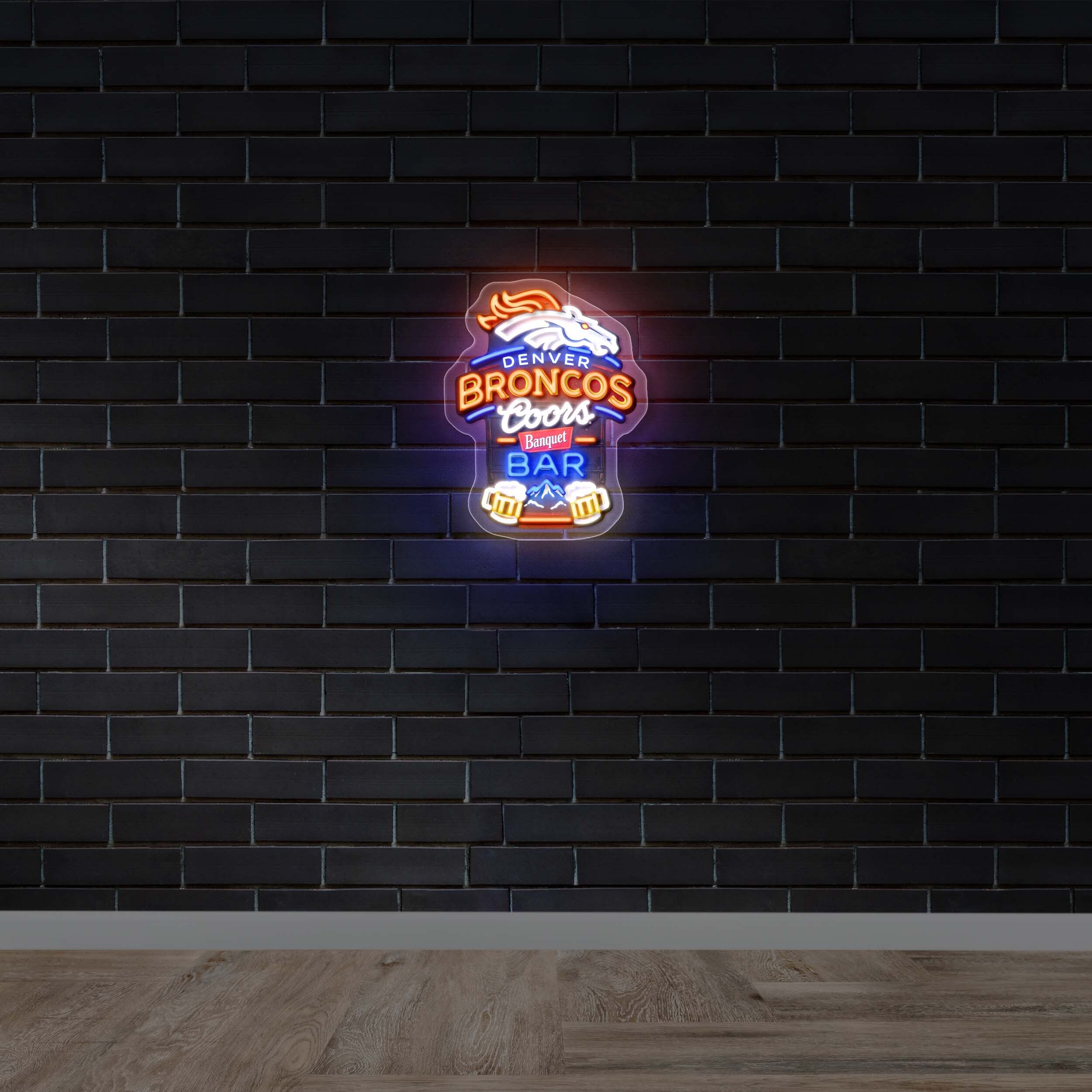 Denver Broncos Coors - Premium Neon Artwork