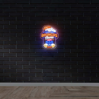 Denver Broncos Coors - Premium Neon Artwork
