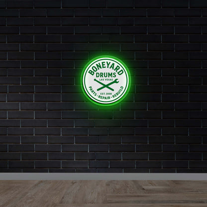 BoneYard Drums | Backlit Version - Premium Neon Artwork