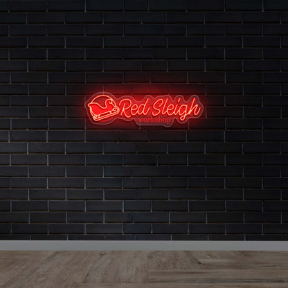 Red Sleigh - Premium Neon Artwork