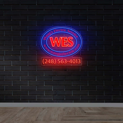 WES Waug's Electric Service - Premium Neon Artwork