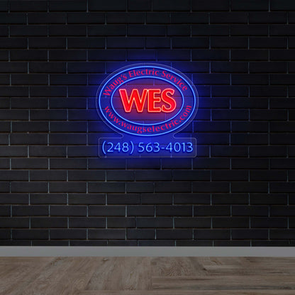 WES Waug's Electric Service - Premium Neon Artwork
