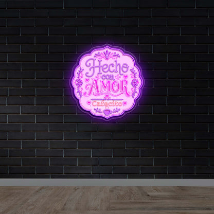 Hecho Con Amor Cafecito - Premium Neon Artwork