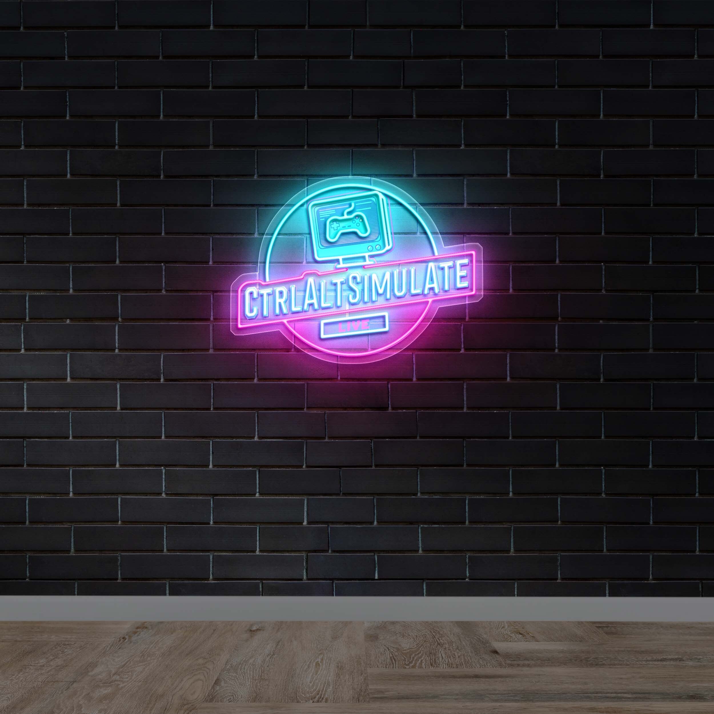 Ctrl Alt Simulate - Premium Neon Artwork