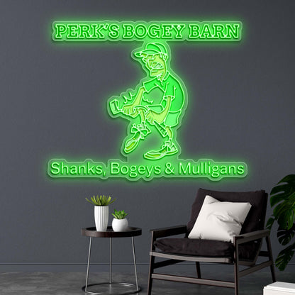 Perk's Bogey Barn Golfer in Motion - Premium Neon Artwork