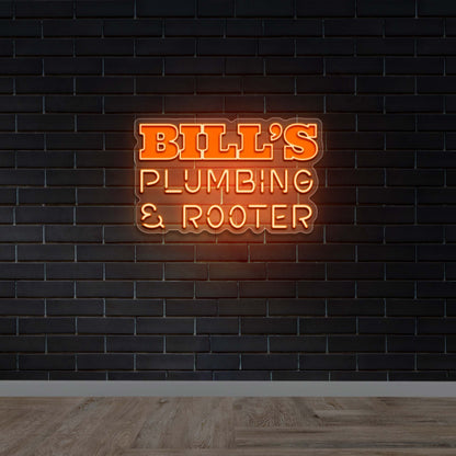 BILL'S PLUMBING & ROOTER - Premium Neon Artwork