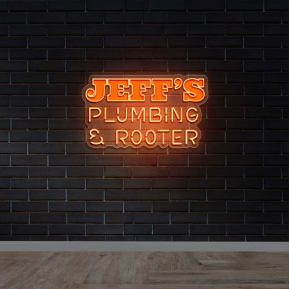 JEFF'S PLUMBING & ROOTER - Premium Neon Artwork