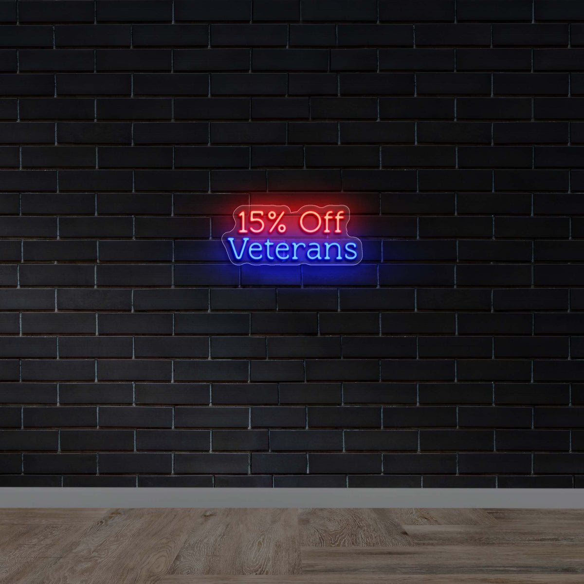 15% Off Veterans - Premium Neon Artwork