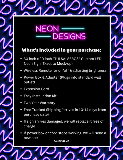 TULSALSEROS - Premium Neon Artwork