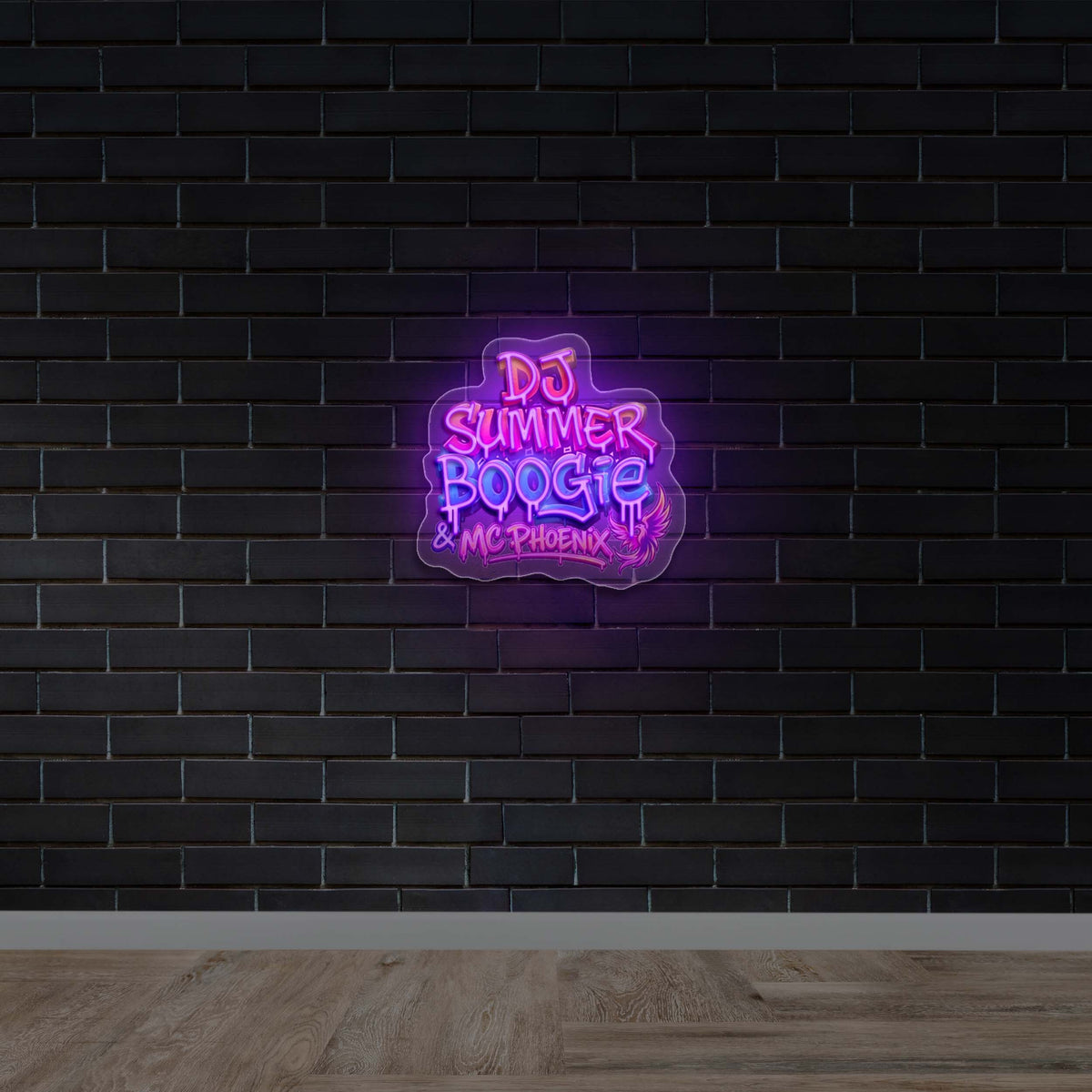 DJ Summer Boogie (text-only version) - Premium Neon Artwork