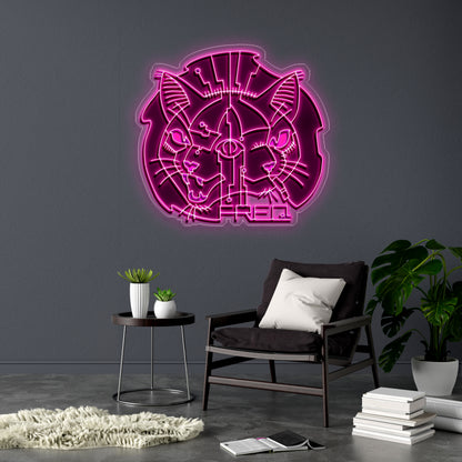 Cat Head - Premium Neon Artwork