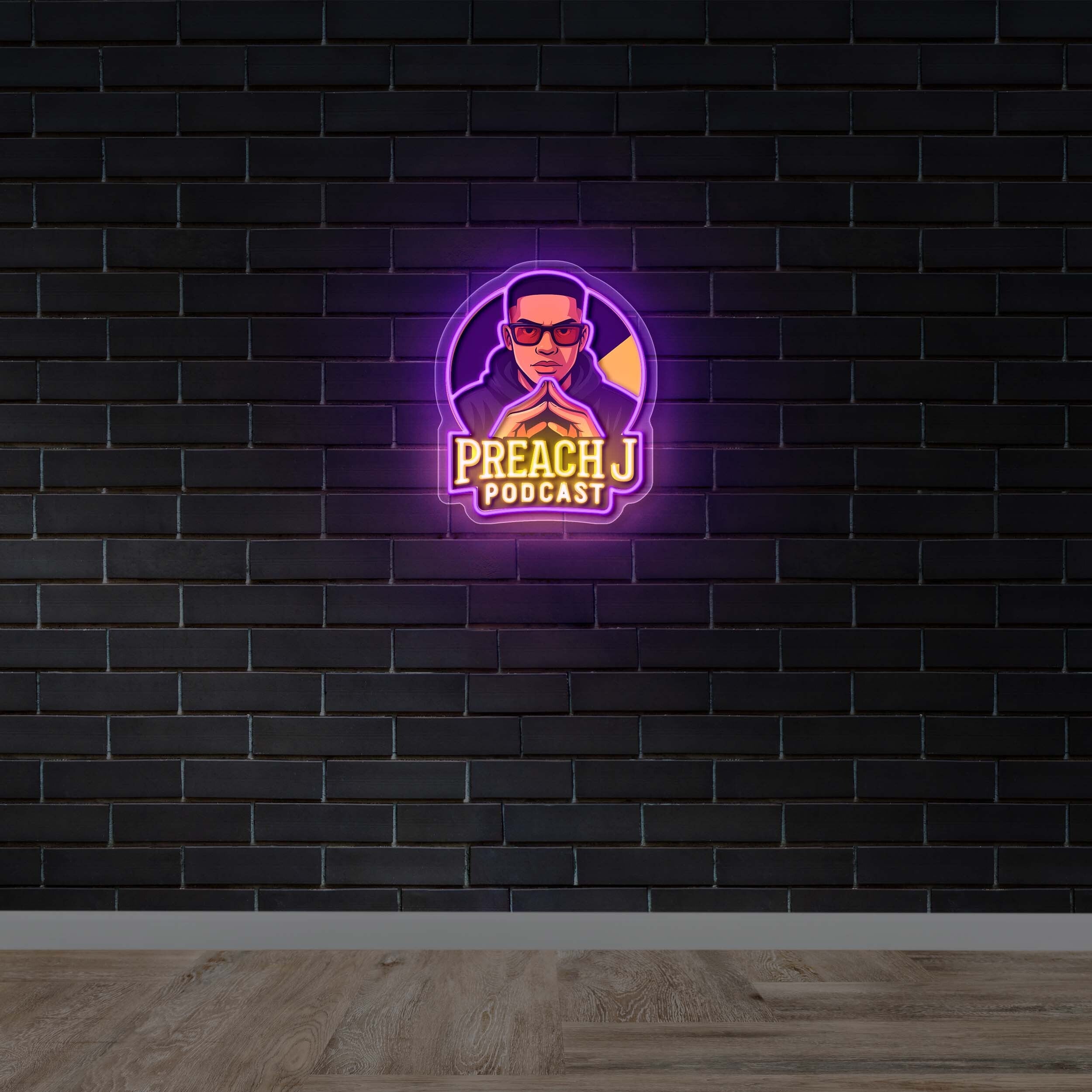 PREACH J PODCAST - Premium Neon Artwork