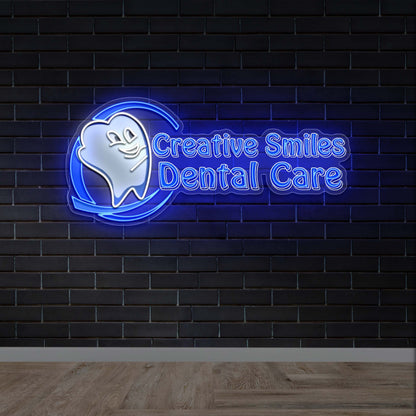 Creative Smiles Dental Cares - Premium Neon Artwork