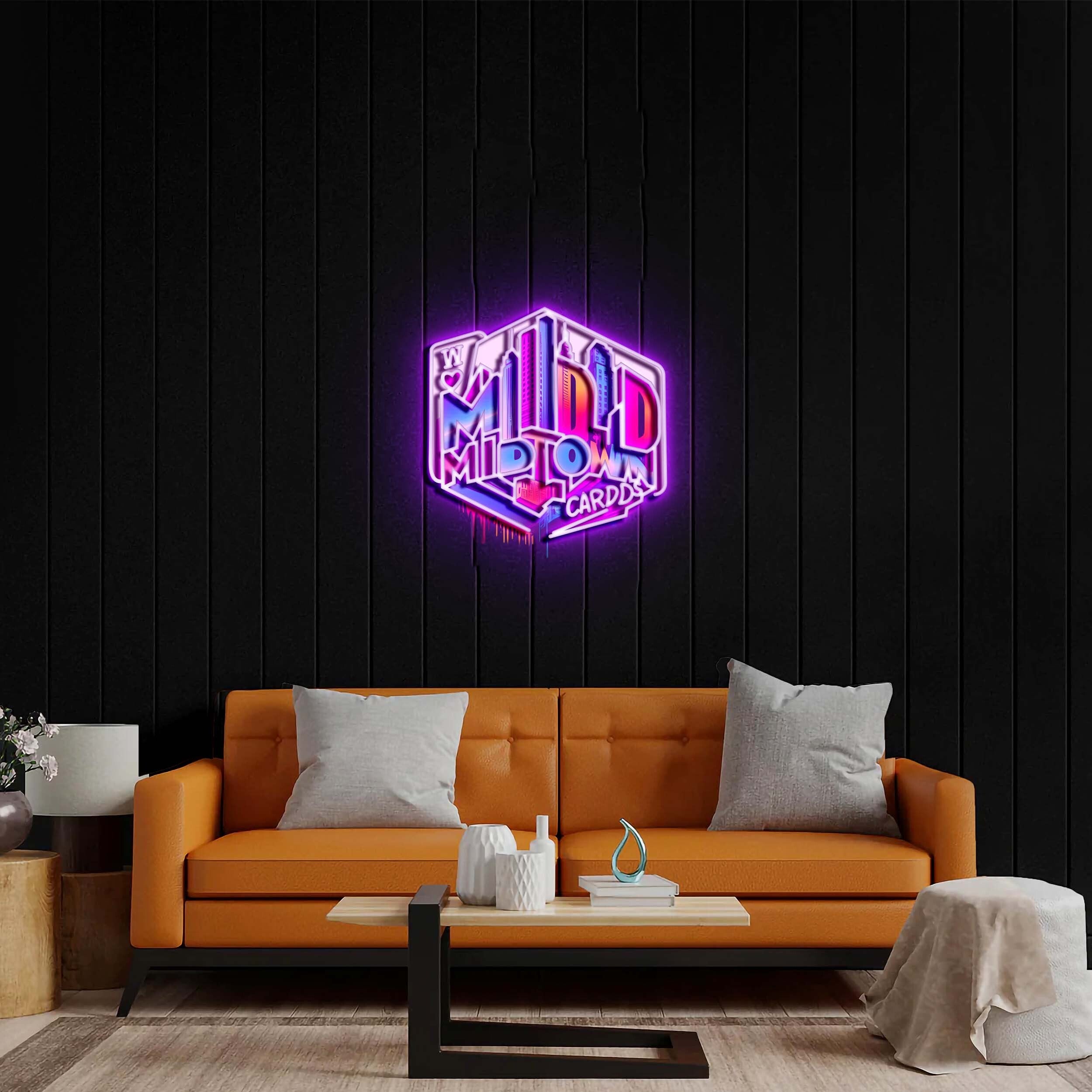 MIDTOWN CARDDS - Premium Neon Artwork